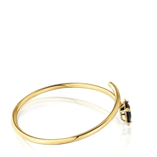 Pulsera abierta con baño de oro 18 kt sobre plata y ónix Cachito Mío^TOUS