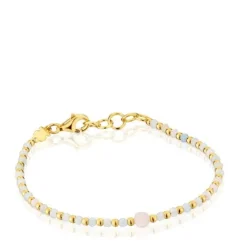 Pulsera bolas con baño de oro 18 kt sobre plata, berilo y morganita Basic Colors^TOUS Best