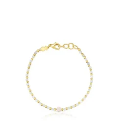 Pulsera bolas con baño de oro 18 kt sobre plata, berilo y morganita Basic Colors^TOUS Best