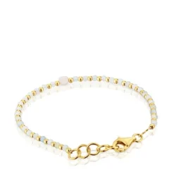 Pulsera bolas con baño de oro 18 kt sobre plata, berilo y morganita Basic Colors^TOUS Best