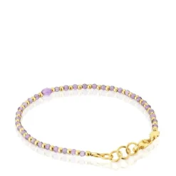 Pulsera bolas con baño de oro 18 kt sobre plata y amatista Basic Colors^TOUS Clearance