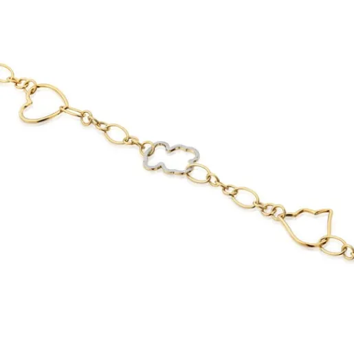 Pulsera cadena bicolor con motivos New Silueta^TOUS Discount
