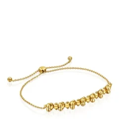 Pulsera cadena con baño de oro 18 kt sobre plata y detalle Bold Bear^TOUS Outlet