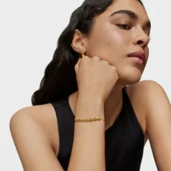 Pulsera cadena con baño de oro 18 kt sobre plata y detalle Bold Bear^TOUS Outlet