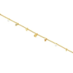Pulsera cadena con baño de oro de 18 kt sobre plata, perlas cultivadas y gemas Grain^TOUS Clearance