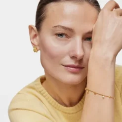 Pulsera cadena con baño de oro de 18 kt sobre plata, perlas cultivadas y gemas Grain^TOUS Clearance
