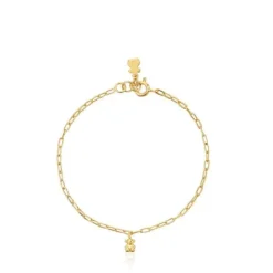 Pulsera cadena con baño de oro 18 kt sobre plata y anillas ovales Bold Bear^TOUS Best