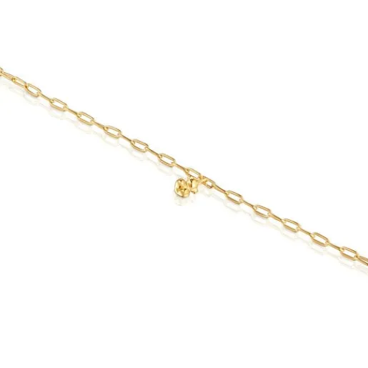 Pulsera cadena con baño de oro 18 kt sobre plata y anillas ovales Bold Bear^TOUS Best