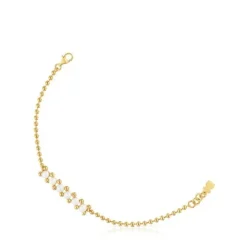 Pulsera cadena con baño de oro de 18 kt sobre plata y perlas cultivadas Gloss^TOUS Discount