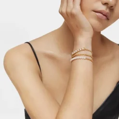 Pulsera cadena con baño de oro de 18 kt sobre plata y perlas cultivadas Gloss^TOUS Discount