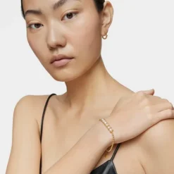 Pulsera cadena con baño de oro de 18 kt sobre plata y perlas cultivadas Gloss^TOUS Discount