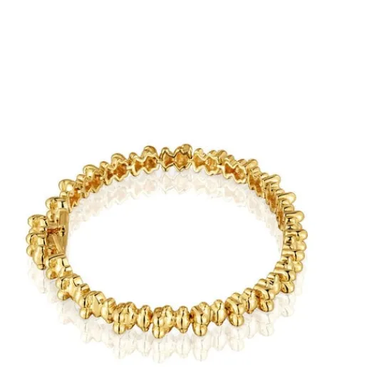 Pulsera cadena con baño de oro 18 kt sobre plata motivos oso Bold Bear^TOUS Online