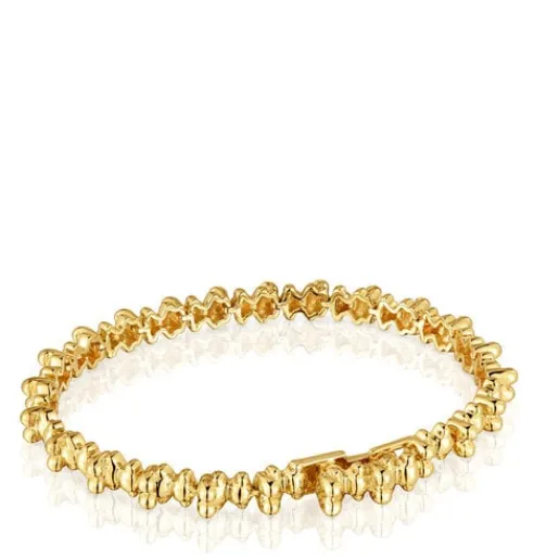 Pulsera cadena con baño de oro 18 kt sobre plata motivos oso Bold Bear^TOUS Online