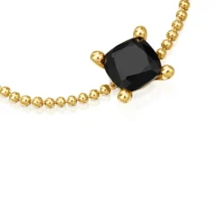 Pulsera cadena con detalles en baño de oro 18 kt sobre plata y ónix Color Black^TOUS