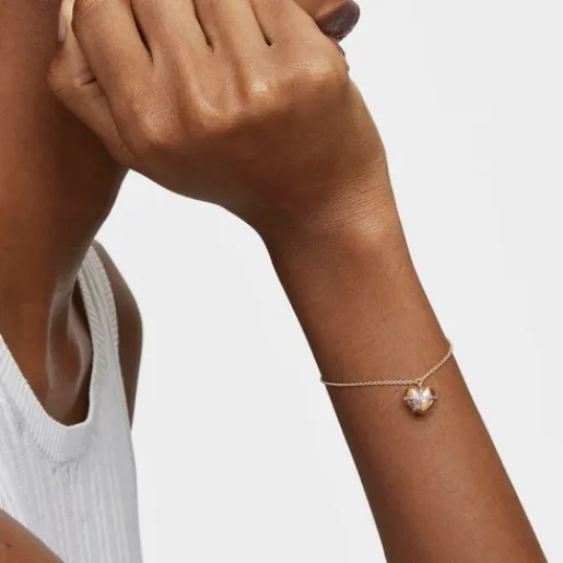 Pulsera cadena corazón con baño de oro 18 kt sobre plata y rodolita Lligat^TOUS Discount