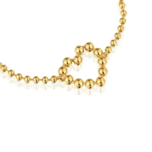 Pulsera cadena corazón con baño de oro 18 kt sobre plata Sugar Party^TOUS Outlet