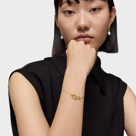 Pulsera cadena de oro doble Hold Oval^TOUS Clearance