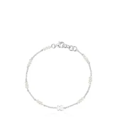 Pulsera cadena de plata, perlas cultivadas y detalle oso Sweet Dolls^TOUS