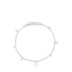 Pulsera cadena de plata, perlas cultivadas y detalle colgante oso Sweet Dolls^TOUS Best