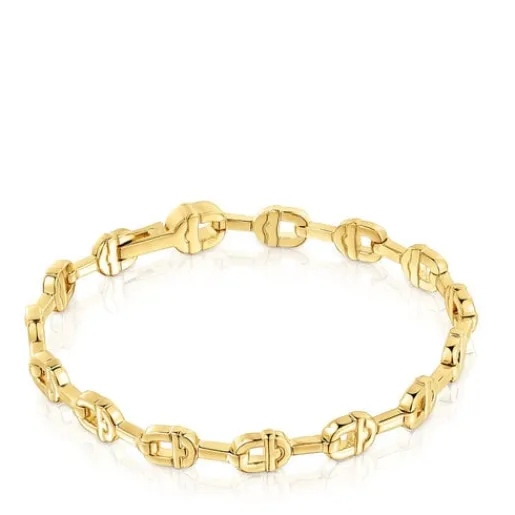 Pulsera cadena logo con baño de oro 18 kt sobre plata MANIFESTO^TOUS Outlet