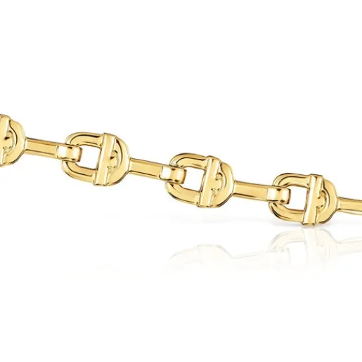 Pulsera cadena logo con baño de oro 18 kt sobre plata MANIFESTO^TOUS Outlet
