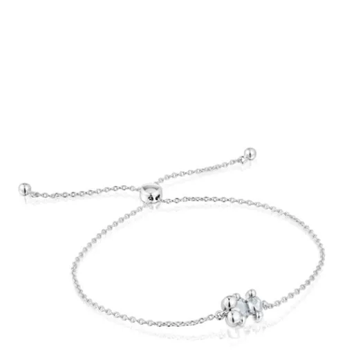 Pulsera cadena motivo oso de y cuarzo cristal de roca Color Bear^TOUS Best