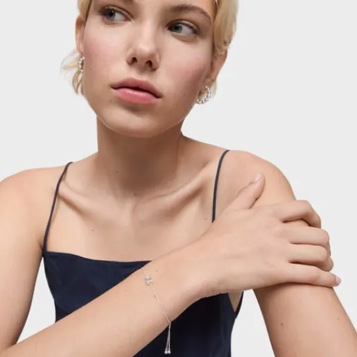 Pulsera cadena motivo oso de y cuarzo cristal de roca Color Bear^TOUS Best