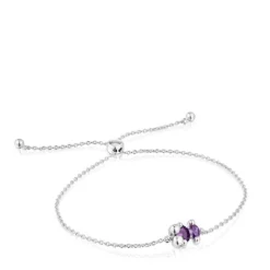 Pulsera cadena motivo oso de y zafiro lila creado en laboratorio Color Bear LGG^TOUS Discount