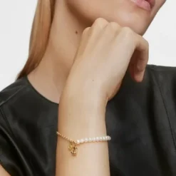Pulsera cadena oso con baño de oro sobre plata, perlas cultivadas y peridoto Bold Bear^TOUS Best