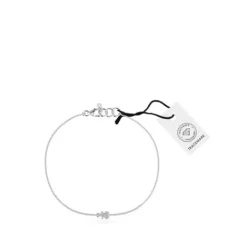 Pulsera cadena oso de oro blanco con diamantes Grain^TOUS Best