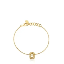 Pulsera cadena oso triple con baño de oro 18 kt sobre plata Bickie^TOUS Best