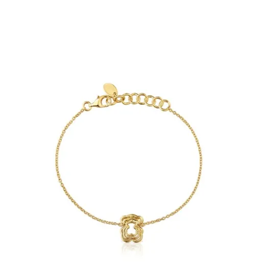 Pulsera cadena oso triple con baño de oro 18 kt sobre plata Bickie^TOUS Best