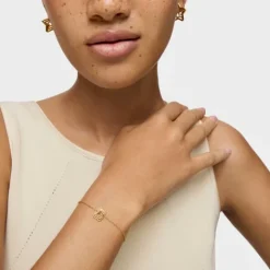 Pulsera cadena oso triple con baño de oro 18 kt sobre plata Bickie^TOUS Best