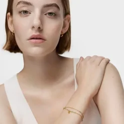 Pulsera con baño de oro 18 kt sobre plata y amazonita Bold Bear^TOUS Discount