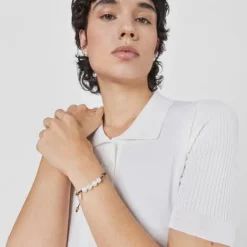 Pulsera con baño de oro 18 kt sobre plata y perlas cultivadas Nudos^TOUS