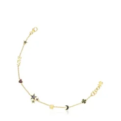 Pulsera con baño de oro 18 kt sobre plata y gemas Teddy Bear^TOUS Online