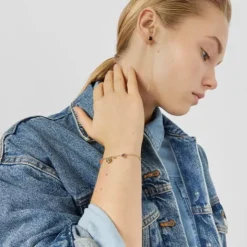 Pulsera con baño de oro 18 kt sobre plata, motivos y gemas Plump^TOUS Sale