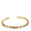 Pulsera con baño de oro 18 kt sobre plata y gemas Straight Color^TOUS Sale
