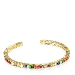 Pulsera con baño de oro 18 kt sobre plata y gemas Straight Color^TOUS Sale