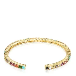 Pulsera con baño de oro 18 kt sobre plata y gemas Straight Color^TOUS Sale