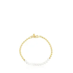 Pulsera con baño de oro 18 kt sobre plata y perlas Gloss^TOUS Clearance