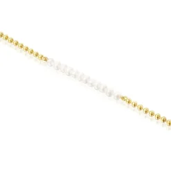 Pulsera con baño de oro 18 kt sobre plata y perlas Gloss^TOUS Clearance
