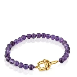 Pulsera con baño de oro 18 kt sobre plata y amatistas MANIFESTO^TOUS Hot