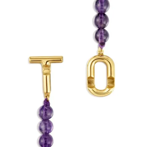 Pulsera con baño de oro 18 kt sobre plata y amatistas MANIFESTO^TOUS Hot