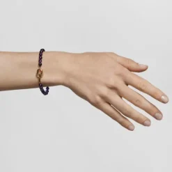 Pulsera con baño de oro 18 kt sobre plata y amatistas MANIFESTO^TOUS Hot