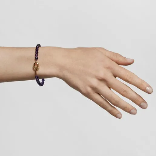 Pulsera con baño de oro 18 kt sobre plata y amatistas MANIFESTO^TOUS Hot