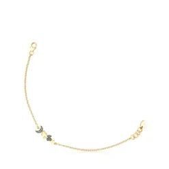 Pulsera con baño de oro 18 kt sobre plata y motivos de diamantes Nocturne^TOUS Online