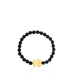 Pulsera con baño de oro 18 kt sobre plata y ónix Sweet Dolls^TOUS Online