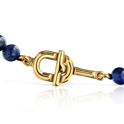Pulsera con baño de oro 18 kt sobre plata y sodalita MANIFESTO^TOUS Sale
