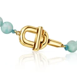 Pulsera con baño de oro 18 kt sobre plata y amazonitas MANIFESTO^TOUS Hot